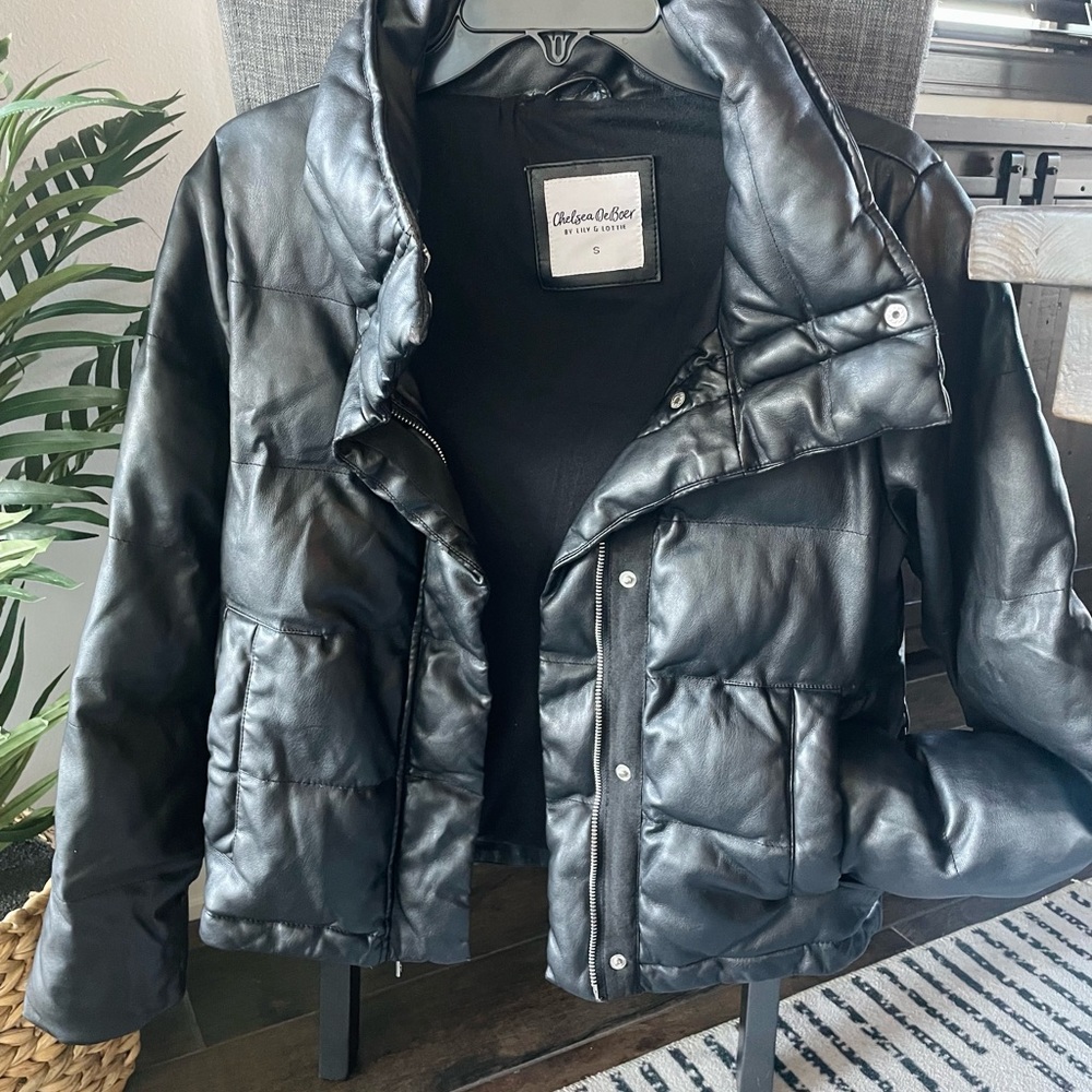Chelsea DeBoer by Lily & Lottie Faux Leather Puffer Jacket